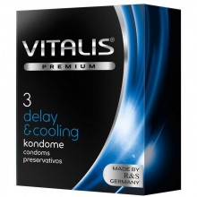 Презервативы с охлаждающим эффектом Vitalis «№3 Delay&Cooling» упаковка 3 шт, 143200, из материала Латекс, длина 18 см.