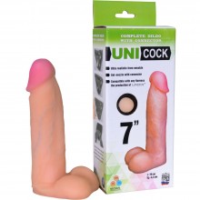 Насадка для страпона «Uni Cock 7» Harness от компании Биоклон, цвет телесный, 082303, бренд LoveToy А-Полимер, из материала TPE, длина 19 см.