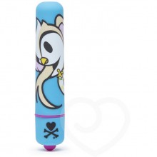 Дизайнерская вибропуля «Tokidoki Sprinkles» от компании Lovehoney, цвет голубой, 64525, длина 8.5 см.