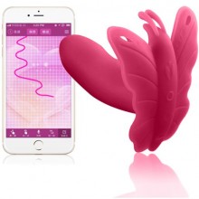 Клиторальный вибратор «Realov Lydia I - Smart Butterfly Vibe - App Control» с приложением для контроля, цвет розовый, E24080, длина 8.2 см.
