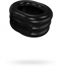 Плотное эрекционное кольцо от Bathmate - «Stretch», цвет черный, BM-CR-ST, из материала TPE, диаметр 2.5 см.