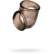 Эрекционное кольцо с отверстием для мошонки от Toyfa XLover, цвет серый, 748031, из материала TPE, цвет Черный