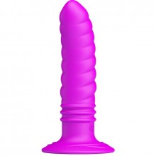 Анальная пробка «Twist» с вибрацией на присоске из коллекции Pretty Love от компании Baile, цвет фиолетовый, BI-014200, из материала Силикон, длина 12.7 см.
