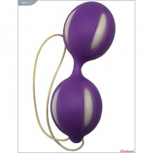 Классические вагинальные шарики на силиконовой сцепке от компании Eroticon, цвет фиолетовый, 31042-2, диаметр 3.5 см.