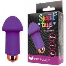 Женский мини вибратор для клитора со съемной вибропулей от компании Sweet Toys, цвет фиолетовый, st-40121-5, из материала Силикон, длина 5 см.