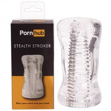 Полупрозрачный мастурбатор «Stealth Stroker» с ребристой текстурой от компании Porn Hub, цвет прозрачный, 94859, бренд PornHub, из материала TPE, длина 13 см.