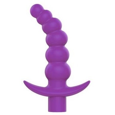 Вибрирующая анальная елочка с ограничителем от компании Sweet Toys, цвет фиолетовый, st-40187-5, из материала Силикон, длина 10.8 см.
