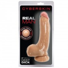 Фаллоимитатор на присоске «CyberSkin Real Man Deep Dick» от компании Topco Sales, цвет телесный, 1101276 TS, длина 20.3 см.