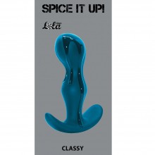 Анальная пробка анатомической формы с гибким ограничителем «Classy Dark Aquamarine» из коллекции Spice It Up от Lola Toys, цвет голубой, 8013-03lola, длина 9.5 см.