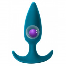 Классическая анальная пробка с ограничителем «Delight Aquamarine» из коллекции Spice It Up от Lola Toys, цвет голубой, 8010-03lola, из материала Силикон, длина 8.5 см.
