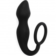 Анальный стимулятор с эрекционным кольцом на пенис или мошонку «Sensation Black» из коллекции Spice It Up от Lola Toys, цвет черный, 8005-01lola, длина 10 см.