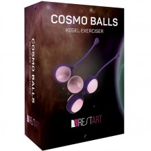 Вагинальные шарики Кегеля - «Cosmo Balls» на силиконовой сцепке от компании RestArt, цвет розовый, RA-313
