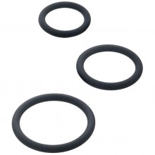 Набор эрекционных колец от компании ToyFa из коллекции Black & Red, цвет черный, 901404-5, из материала Силикон, диаметр 4 см.
