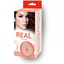 Большой ультра-реалистик мастурбатор «Woman - Рыжая» от компании Real, цвет телесный, RW72102, из материала TPE, длина 14.5 см.