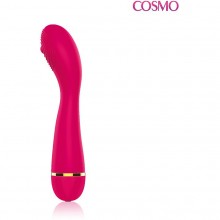 Изогнутый вибростимулятор для женщин «Lady's Secret» со стимулирующей ребристой поверхностью, цвет розовый, Cosmo csm-23130, из материала Силикон, длина 14 см.