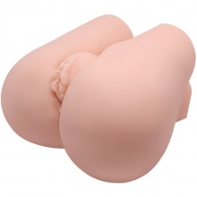 Мастурбатор вагина-анус с вибрацией «Crazy Bull Vagina and Anal» от компании Baile, цвет телесный, BM-009113Z-1, из материала TPR, длина 20 см.