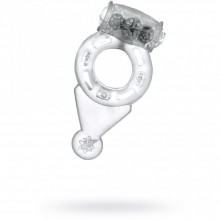 Виброкольцо с двойной стимуляцией от компании ToyFa, цвет прозрачный, 818038-1, диаметр 2 см.