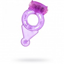 Виброкольцо с двойной стимуляцией от компании ToyFa, цвет фиолетовый, 818038-4, диаметр 2 см.