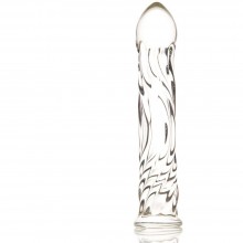 Стеклянный фаллоимитатор «Волна» от компании Sexus Glass, цвет прозрачный, 912009, из материала Стекло, длина 16.5 см.