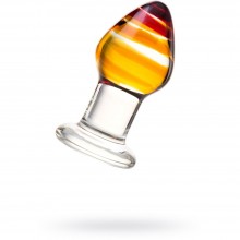 Стеклянная анальная пробка-стимулятор от компании Sexus Glass, цвет прозрачный, 912027, длина 8.5 см.