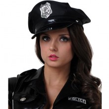 Фуражка-аксессуар для ролевых игр «Полицейский», цвет черный, размер OS, Le Frivole Costumes 02502, из материала Полиэстер, One Size (Р 42-48)