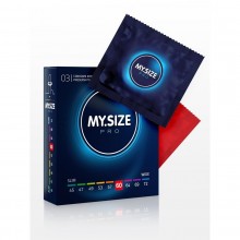 Качественные классические презервативы «My.Size», размер 60, упаковка 3 шт., из материала Латекс, длина 19.3 см.