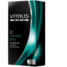 Контурные презервативы «Vitalis Premium №12 Comfort Plus» премиум класса, 12 шт., R&S Consumer Goods GmbH VITALIS PREMIUM №12 comfort plus, бренд R&S Consumer Goods GmbH, из материала Латекс, цвет Прозрачный, длина 18 см.