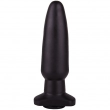 Гелевая анальная пробка с гладкой поверхностью, цвет черный, Биоклон 426800, длина 18 см.