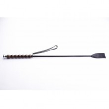 БДСМ стек с фигурной ручкой от компании СК-Визит, цвет черный, 3032-1, из материала Кожа, длина 62 см.