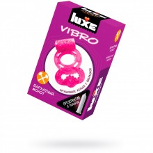 Эрекционное виброкольцо-презерватив Luxe Vibro «Бархатный молот», цвет оранжевый, длина 18.1 см.