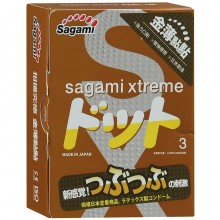 Презервативы «Sagami Xtreme Feel Up» с точечной текстурой и линиями прилегания, упаковка 3 шт., из материала Латекс, длина 19 см.