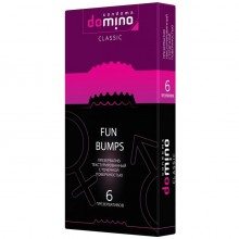 Текстурированные презервативы «Domino Fun Bumps» от компании Luxe, упаковка 6 шт., цвет Прозрачный, длина 18 см.