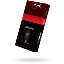Гладкие презервативы «Domino Harmony» от компании Luxe, упаковка 6 шт., из материала Латекс, длина 18 см.