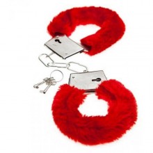 Красные меховые наручники Love с ключиками, бренд Baile, из материала Металл