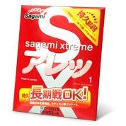 Утолщенный пролонгирующий презерватив Sagami «Xtreme FEEL LONG» с точками, упаковка 1 шт., из материала Латекс, длина 19 см.
