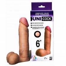 Насадка для страпона фаллической формы «Uni Cock 6inch», цвет телесный, 081403, бренд Биоклон, длина 18 см.