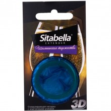 Насадка стимулирующая «Sitabella 3D Шампанское торжество» с ароматом шампанского от компании СК-Визит, упаковка 1 шт, 1416, из материала Латекс, цвет Синий