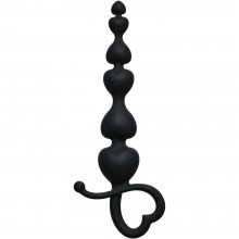Анальная цепочка «Begginers Beads» из коллекции First Time от Lola Toys, цвет черный, 4102-03Lola, из материала Силикон, длина 18 см.