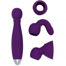 Водонепроницаемый вагинальный вибратор «Bowling» с насадками для двоих от компании Restart, цвет фиолетовый, RA-301, длина 19 см.