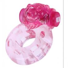 Эрекционное виброкольцо «Медвежонок» от компании White Label, цвет розовый, 47216-MM, из материала ПВХ