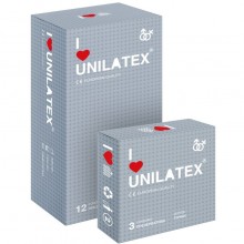 Презервативы латексные с точками «Unilatex Dotted», упаковка 12 шт. и 3 шт. в подарок, длина 19 см.