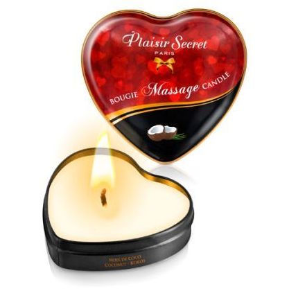Массажная свеча с ароматом кокоса «Bougie Massage Candle» от компании Plaisirs Secrets, объем 35 мл, 826065, из материала Масляная основа, 35 мл.