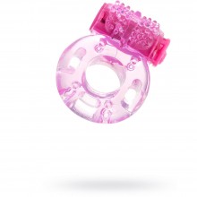 Эрекционное кольцо с вибрацией от компании Erotist, цвет розовый, 548004, из материала TPE, длина 5 см.