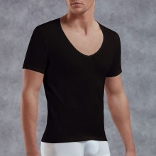 Мужская футболка с широким V-образным вырезом от компании Doreanse, цвет черный, размер L, DOR2820-BLK-L