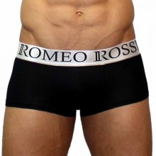 Мужские хипсы с белой резинкой от компании Romeo Rossi, цвет черный, размер XXXL, RR00015-2-XXXL, из материала Хлопок