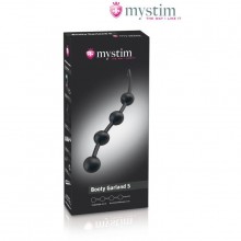 Анальные бусы размера S - «E-Stim Anal Beads Booty Garland» от компании Mystim, цвет черный, 46280, из материала Силикон, длина 30 см.