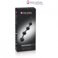 Анальные бусы размера L - «E-Stim Anal Beads Booty Garland» от компании Mystim, цвет черный, 46281, бренд Mystim GmbH, из материала Силикон, длина 40 см.