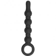 Анальный стимулятор «№59» с кольцом из коллекции SONO от Shots Media, цвет черный, SH-SON059BLK, из материала Силикон, длина 22.5 см.