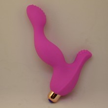Женский вибромассажер для стимуляции точки G и клитора со съемной вибропулей от 4sexdream, цвет розовый, 47449-MM, длина 14 см.