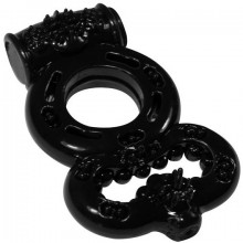 Эрекционное кольцо «Treadle Black» с вибрацией из коллекции Lola Rings, цвет черный, 0114-62Lola, бренд Lola Games, из материала TPR, длина 7 см.